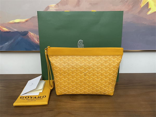conti pouch Go*ardine canvas&chevroches calfskin yellow