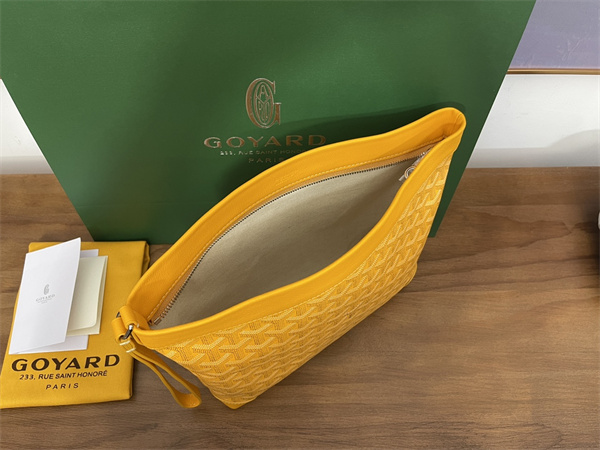 conti pouch Go*ardine canvas&chevroches calfskin yellow