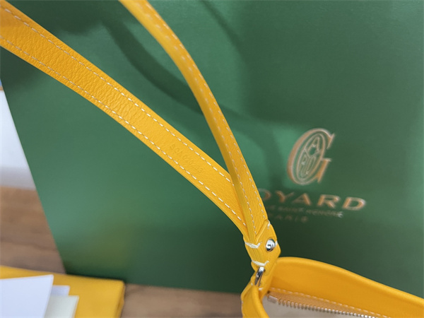 conti pouch Go*ardine canvas&chevroches calfskin yellow