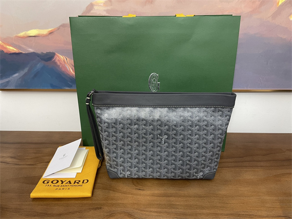 conti pouch Go*ardine canvas&chevroches calfskin grey