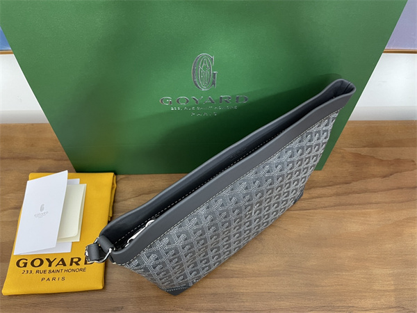 conti pouch Go*ardine canvas&chevroches calfskin grey