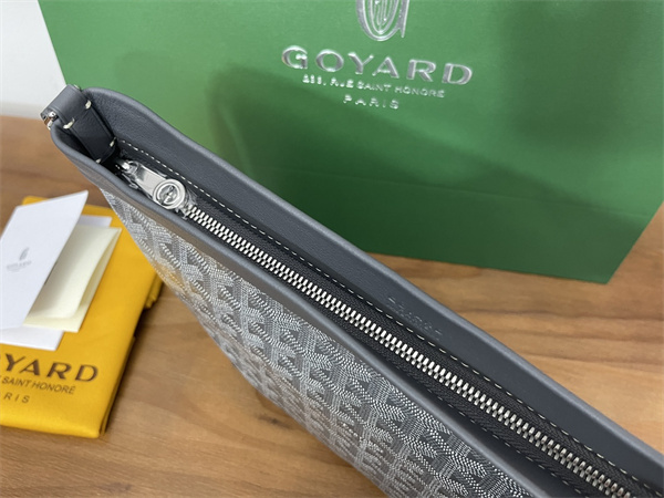 conti pouch Go*ardine canvas&chevroches calfskin grey