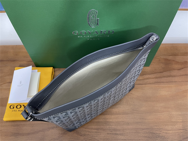 conti pouch Go*ardine canvas&chevroches calfskin grey