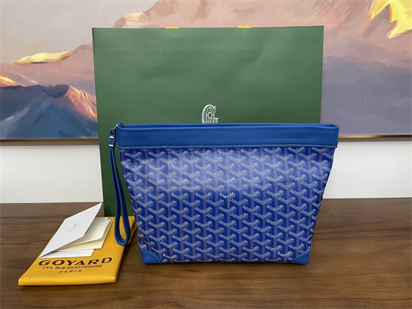 conti pouch Go*ardine canvas&chevroches calfskin sky blue