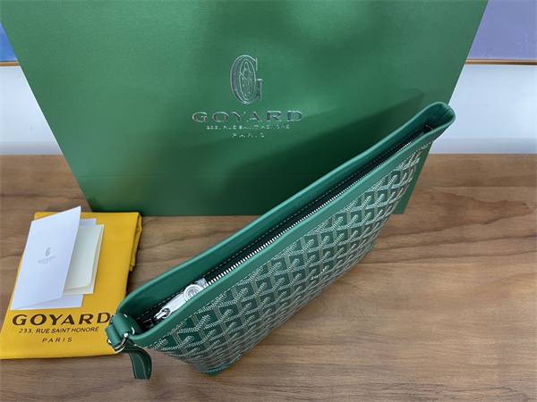 conti pouch Go*ardine canvas&chevroches calfskin green