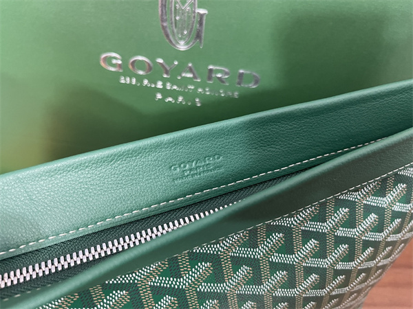 conti pouch Go*ardine canvas&chevroches calfskin green