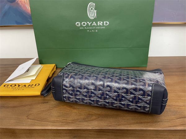 conti pouch Go*ardine canvas&chevroches calfskin navy blue