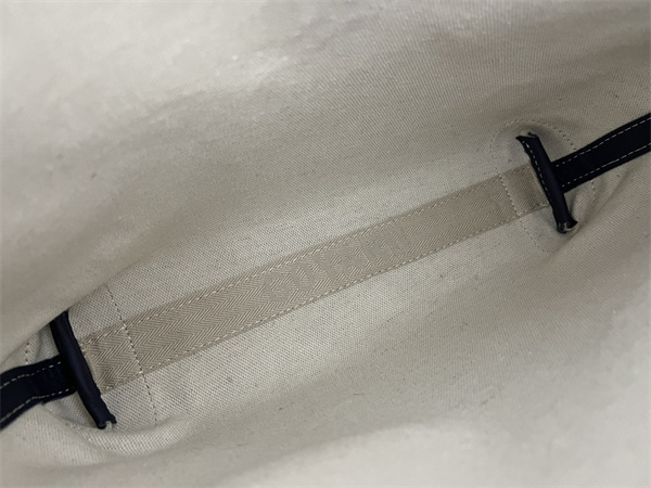 conti pouch Go*ardine canvas&chevroches calfskin navy blue