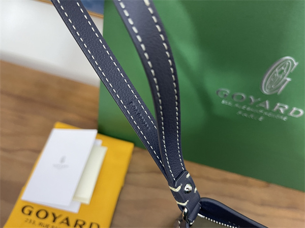 conti pouch Go*ardine canvas&chevroches calfskin navy blue