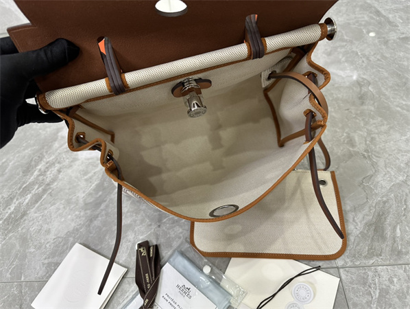 Her.mes Herbag 31 Canvas and Calfskin With Printing