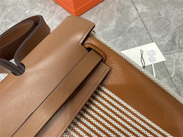 Her.mes Herbag 31 Canvas and Calfskin With Stripe Printing