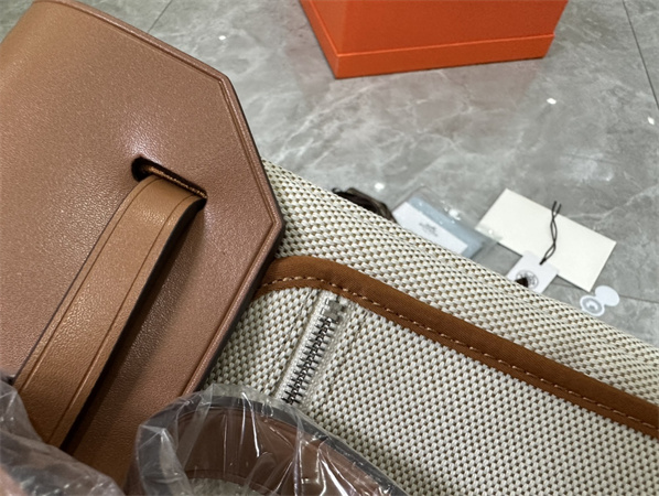 Her.mes Herbag Backpack Canvas and Calfskin