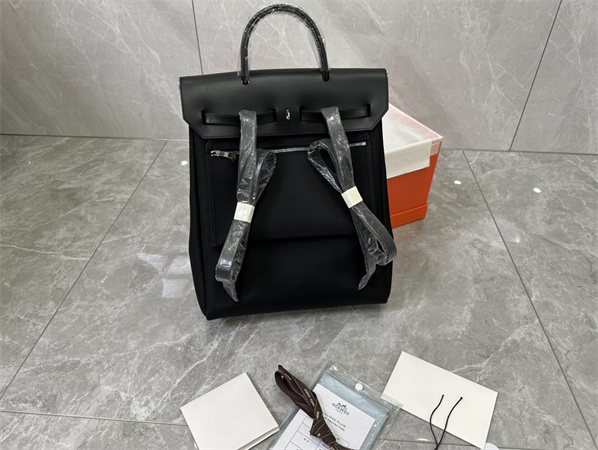 Her.mes Herbag Backpack Canvas and Calfskin