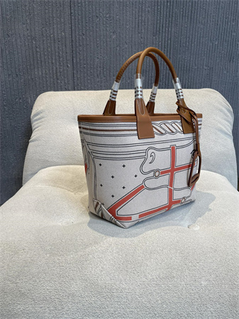 Her.mes Steeple Handbag Hplume Canvas and Swift Calfskin multicolor Printing HS