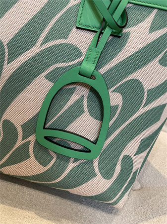 Her.mes Steeple Handbag Hplume Canvas and Swift Calfskin multicolor Printing HS