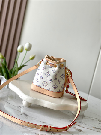 LV Nano Noé Monogram jacquard fabric Multicolor White M83453