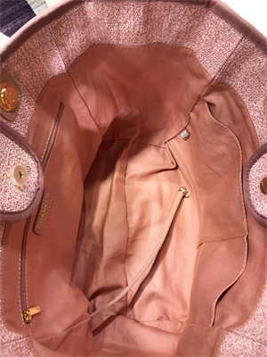 Cha.nel Deauville Large Shopping Bag Mixed Linen Fibers Gold Tone Metal Pink A66941