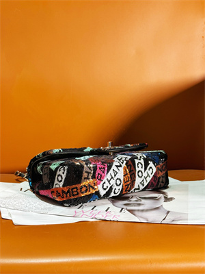 Ch*el mini classic flap bag rainbown sequin evening bag