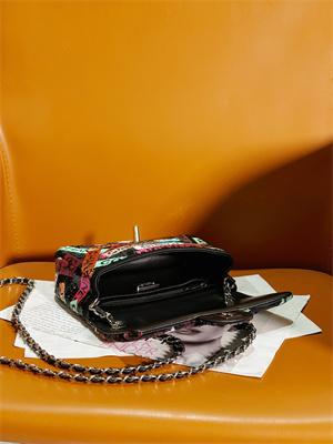 Ch*el mini classic flap bag rainbown sequin evening bag