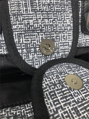 Ch*el deauville large shopping bag mixed fibers gold tone metal black a66941