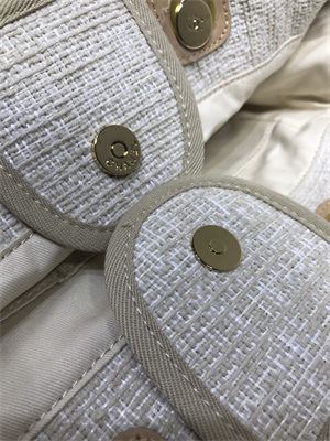 Ch*el deauville large shopping bag mixed fibers gold tone metal  a66941