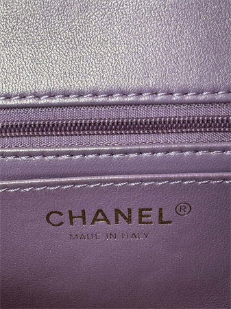 Ch*el mini flap bag with top handle lambskin gold tone metal dk pink as2431