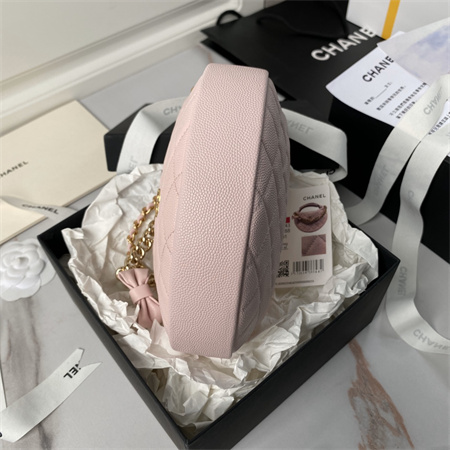 Cha.nel Pouch Grained Calfskin Gold Tone Metal Pink AP3943