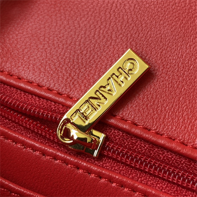 Cha.nel Mini Classic Flap Bag Lambskin Gold Tone Metal Red 01116
