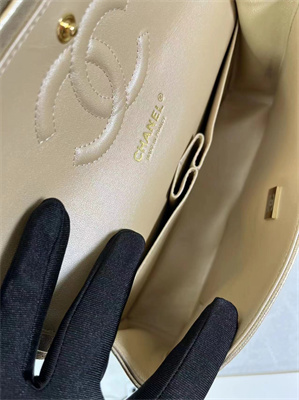 Ch*el medium classic flap bag metallic gold as1112