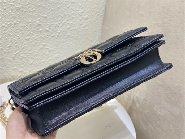 cd miss D*or top handle bag cannage lambskin black