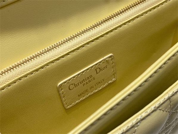 cd miss D*or top handle bag cannage lambskin yellow