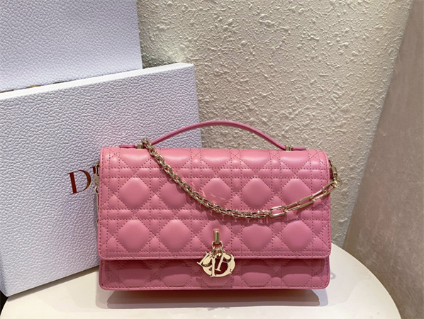 cd miss D*or top handle bag cannage lambskin pink