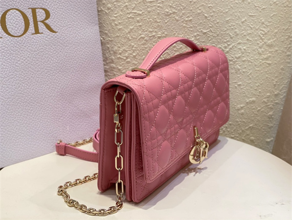 cd miss D*or top handle bag cannage lambskin pink