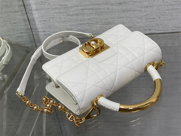 cd mini D*or ange bag latte macrocannage calfskin