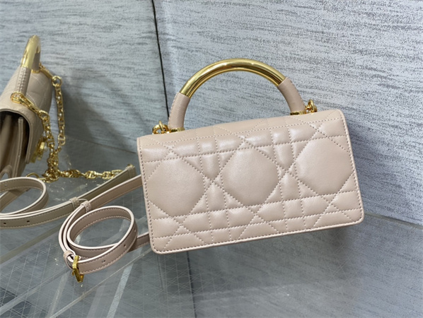 cd mini D*or ange bag pink macrocannage calfskin