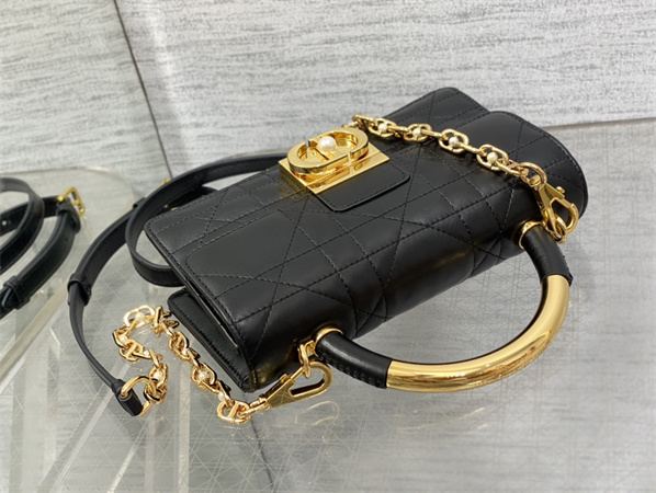 cd mini D*or ange bag black macrocannage calfskin