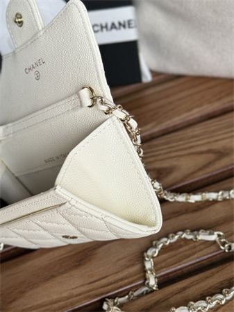 Ch*el belt bag with chain grained calfskin/lambskin a81081