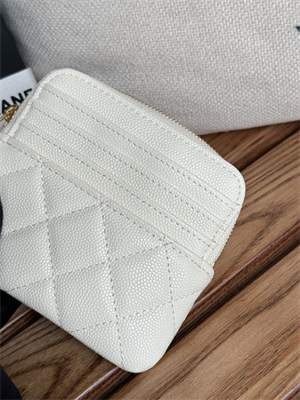 Ch*el zipper coin purse grained calfskin/lambskin ap2061