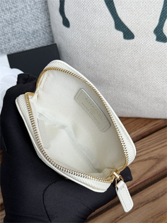 Ch*el zipper coin purse grained calfskin/lambskin ap2061