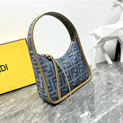 Fen.di Mini Fendessence Light Blue FF Denim Fabric Mini Bag