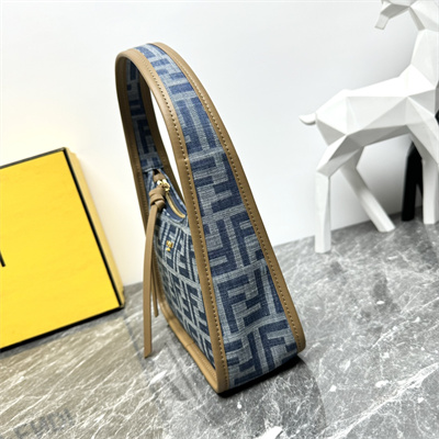 Fen.di Mini Fendessence Light Blue FF Denim Fabric Mini Bag