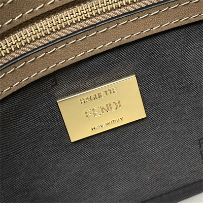 Fen.di BAGUETTE Bag Light Blue FF Denim Fabric Bag