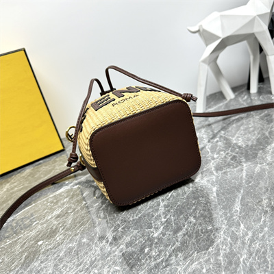 Fen.di MON TRESOR Natural raffia mini bag