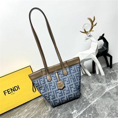 Fen.di ORIGAMI Mini Light blue FF denim fabric mini bag that can be transformed