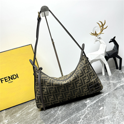 fen.di simply F**di medium brown ff jacquard fabric bag