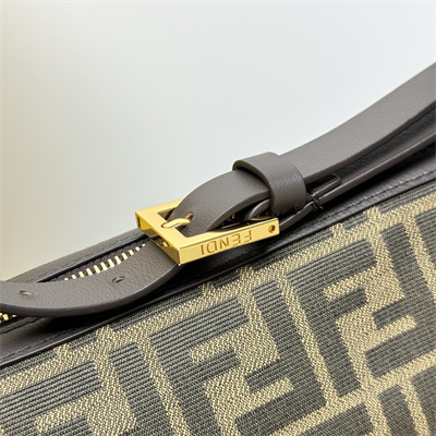 fen.di simply F**di medium brown ff jacquard fabric bag