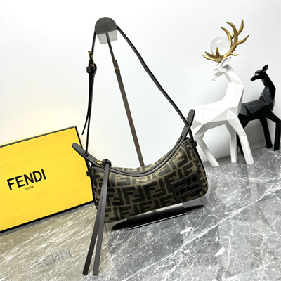 fen.di simply F**di mini brown ff jacquard fabric mini bag