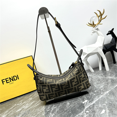 fen.di simply F**di mini brown ff jacquard fabric mini bag