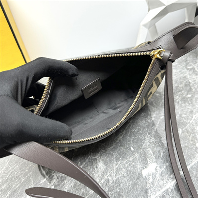 fen.di simply F**di mini brown ff jacquard fabric mini bag