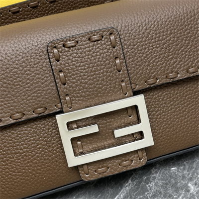 Fen.di Baguette MiniSelleria bag with 309 hand-sewn topstitches